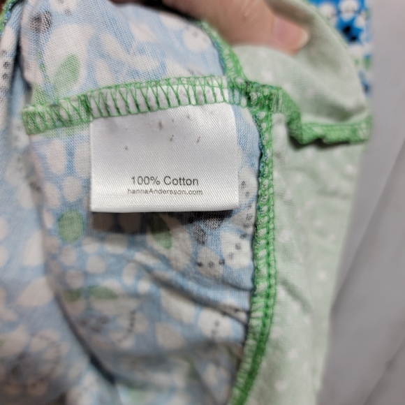 Hanna Andersson Girls Blue Green Floral Cotton Sleeveless Dress Size 120 6/7. - Picture 5 of 7